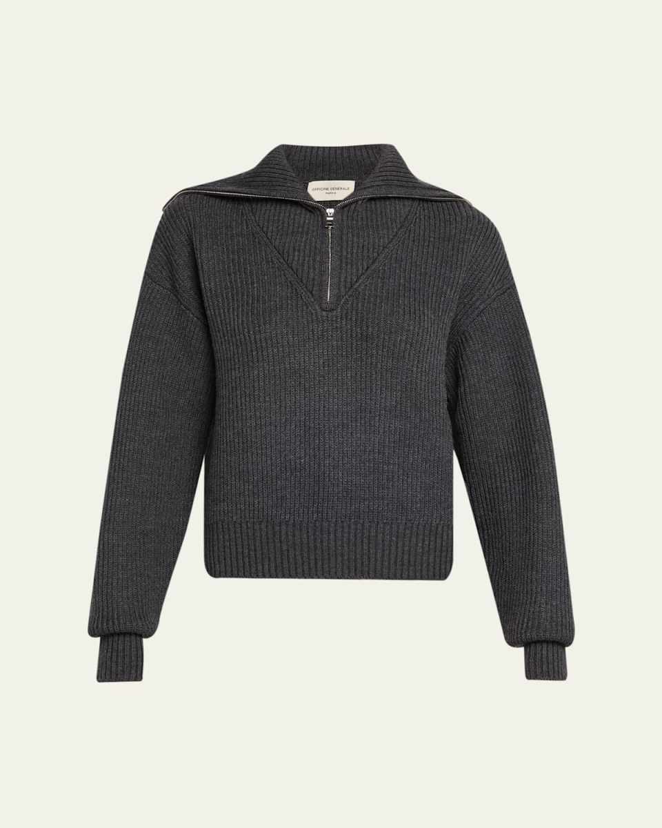 Vera Quarter-Zip Wool Sweater
